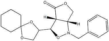 [3R,3aR,6aR]-3-[(R)-1,4-Dioxaspiro[4.5]decan-2-yl]tetrahydro-1-benzyl-1H,4H-furo[3,4-c]isoxazol-4-one Struktur