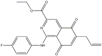 6-(2-Propenyl)-5,8-dihydro-1-(p-fluoroanilino)-5,8-dioxoisoquinoline-3-carboxylic acid ethyl ester Structure