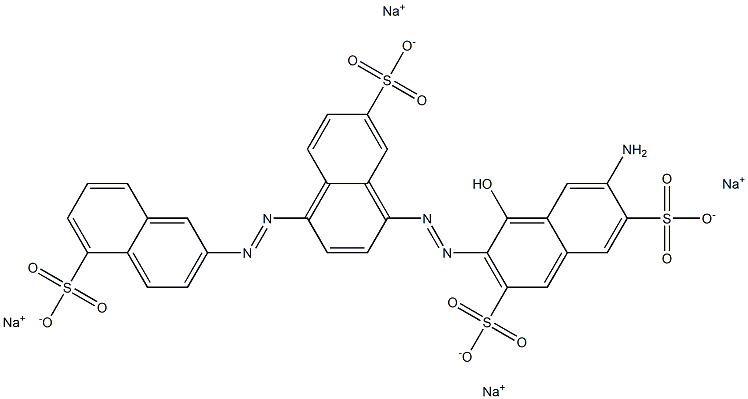 6-Amino-4-hydroxy-3-[[7-sulfo-4-[(5-sulfo-2-naphtyl)azo]-1-naphtyl]azo]naphthalene-2,7-disulfonic acid tetrasodium salt Structure