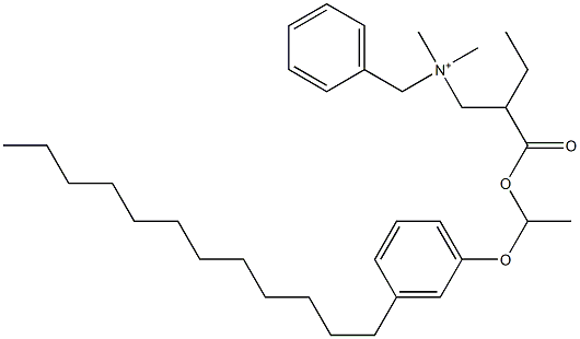 N,N-Dimethyl-N-benzyl-N-[2-[[1-(3-dodecylphenyloxy)ethyl]oxycarbonyl]butyl]aminium Struktur