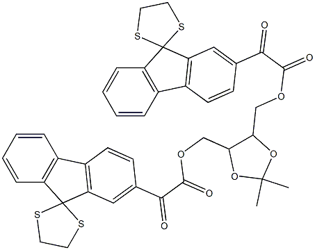 2,2'-[[[4R,5R,(+)]-2,2-ジメチル-1,3-ジオキソラン]-4,5-ジイルビスメチレンビスオキシビスカルボニル]ビス[9,9-(エチレンビスチオ)-9H-フルオレン] 化学構造式