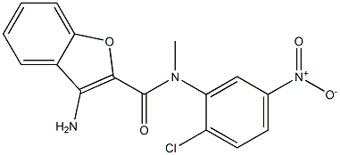 3-Amino-N-(2-chloro-5-nitrophenyl)-N-methylbenzofuran-2-carboxamide,,结构式