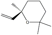 (R)-2-エテニルテトラヒドロ-2,6,6-トリメチル-2H-ピラン 化学構造式