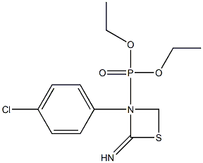 3-(4-クロロフェニル)-N-(ジエトキシホスフィニル)-1,3-チアゼチジン-2-イミン 化学構造式