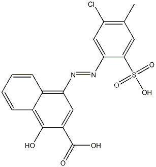 4-[(5-クロロ-4-メチル-2-スルホフェニル)アゾ]-1-ヒドロキシ-2-ナフタレンカルボン酸 化学構造式
