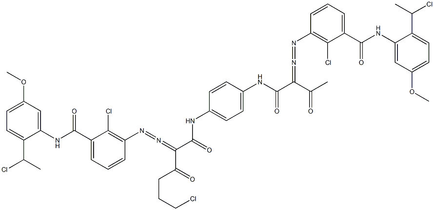 3,3'-[2-(2-Chloroethyl)-1,4-phenylenebis[iminocarbonyl(acetylmethylene)azo]]bis[N-[2-(1-chloroethyl)-5-methoxyphenyl]-2-chlorobenzamide] Structure