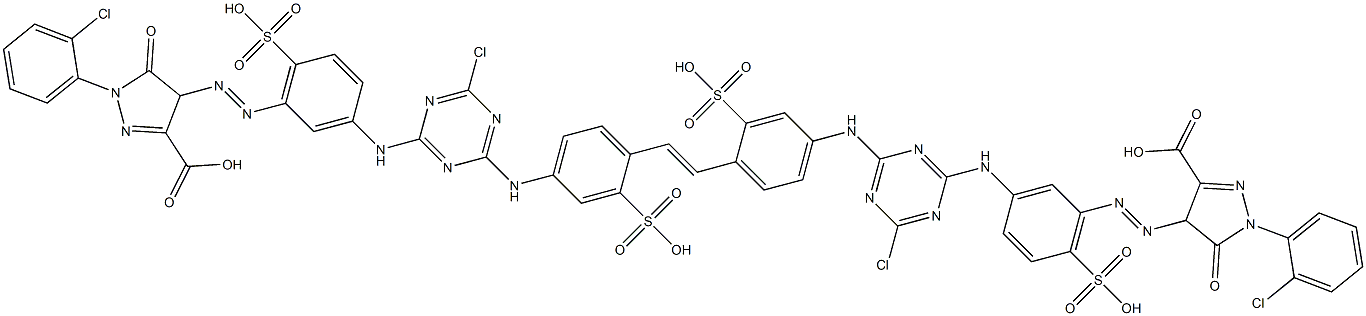 4,4'-[1,2-Ethenediylbis[(3-sulfo-4,1-phenylene)imino(6-chloro-1,3,5-triazine-4,2-diyl)imino(6-sulfo-3,1-phenylene)azo]]bis[1-(2-chlorophenyl)-4,5-dihydro-5-oxo-1H-pyrazole-3-carboxylic acid]