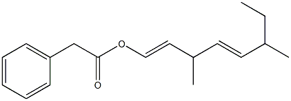 Phenylacetic acid 3,6-dimethyl-1,4-octadienyl ester Structure