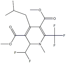 1,2-Dihydro-4-(2-methylpropyl)-2-(difluoromethyl)-6-(trifluoromethyl)-1-methyl-3,5-pyridinedicarboxylic acid dimethyl ester
