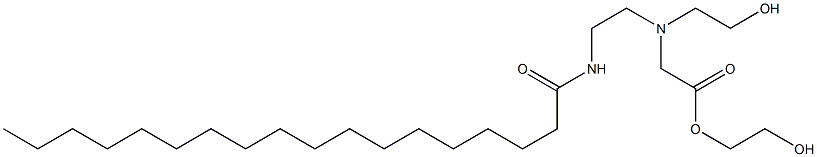 [N-(2-オクタデカノイルアミノエチル)-N-(2-ヒドロキシエチル)アミノ]酢酸2-ヒドロキシエチル 化学構造式