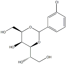 2-O,4-O-(3-Chlorobenzylidene)-L-glucitol,,结构式