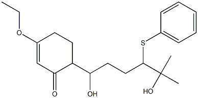 3-Ethoxy-6-(1,5-dihydroxy-5-methyl-4-phenylthiohexyl)-2-cyclohexen-1-one Structure