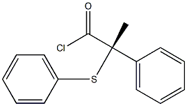 [S,(+)]-2-フェニル-2-(フェニルチオ)プロピオン酸クロリド 化学構造式