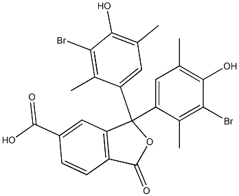 1,1-ビス(3-ブロモ-4-ヒドロキシ-2,5-ジメチルフェニル)-1,3-ジヒドロ-3-オキソイソベンゾフラン-6-カルボン酸 化学構造式