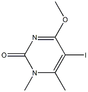5-ヨード-4-メトキシ-1,6-ジメチルピリミジン-2(1H)-オン 化学構造式