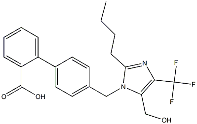 4'-[(2-Butyl-5-hydroxymethyl-4-trifluoromethyl-1H-imidazol-1-yl)methyl]-1,1'-biphenyl-2-carboxylic acid,,结构式