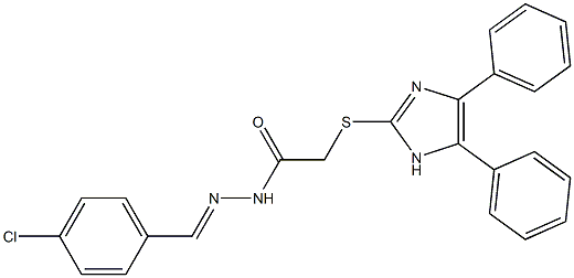 N'-[4-Chlorobenzylidene]-2-[(4,5-diphenyl-1H-imidazol-2-yl)thio]acetohydrazide Struktur