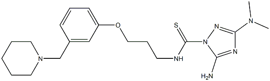 5-Amino-3-(dimethylamino)-N-[3-[3-(piperidinomethyl)phenoxy]propyl]-1H-1,2,4-triazole-1-carbothioamide|