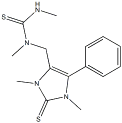 1-[(1,3-Dimethyl-2-thioxo-5-phenyl-4-imidazolin-4-yl)methyl]-1,3-dimethylthiourea 结构式