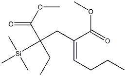 2-Ethyl-4-butylidene-2-(trimethylsilyl)pentanedioic acid dimethyl ester Struktur