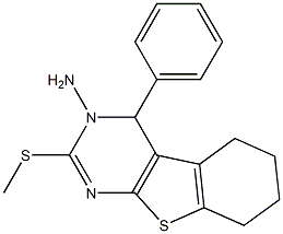 3,4,5,6,7,8-Hexahydro-2-(methylthio)-3-amino-4-phenyl[1]benzothieno[2,3-d]pyrimidine,,结构式