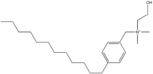 4-ドデシル-N-(2-ヒドロキシエチル)-N,N-ジメチルベンゼンメタンアミニウム 化学構造式