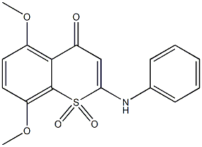 5,8-Dimethoxy-2-(phenylamino)-4-oxo-4H-1-benzothiopyran 1,1-dioxide 结构式