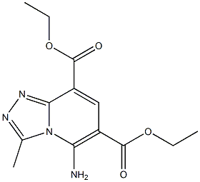 5-アミノ-3-メチル-1,2,4-トリアゾロ[4,3-a]ピリジン-6,8-ジカルボン酸ジエチル 化学構造式