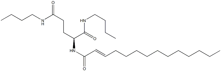 N2-(2-テトラデセノイル)-N1,N5-ジブチルグルタミンアミド 化学構造式