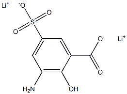 3-アミノ-5-スルホサリチル酸ジリチウム 化学構造式