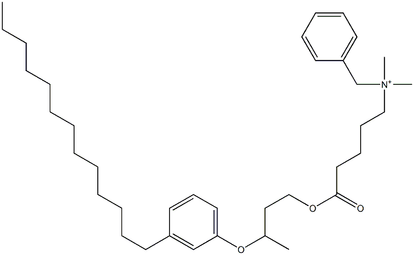 N,N-Dimethyl-N-benzyl-N-[4-[[3-(3-tridecylphenyloxy)butyl]oxycarbonyl]butyl]aminium Struktur