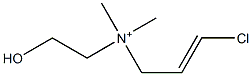 3-クロロ-N-(2-ヒドロキシエチル)-N,N-ジメチル-2-プロペン-1-アミニウム 化学構造式