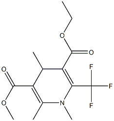 1,4-Dihydro-1,2,4-trimethyl-6-(trifluoromethyl)-3,5-pyridinedicarboxylic acid 3-methyl 5-ethyl ester Struktur