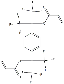 1,4-ビス[2-(アクリロイルオキシ)-1,1,1,3,3,3-ヘキサフルオロプロパン-2-イル]ベンゼン 化学構造式