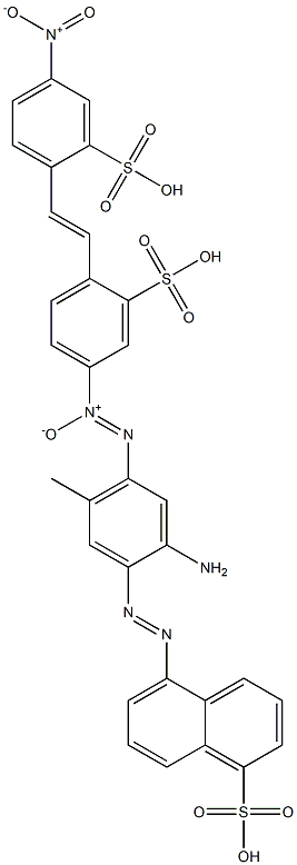 5-[[2-Amino-5-methyl-4-[[4-[2-(4-nitro-2-sulfophenyl)ethenyl]-3-sulfophenyl]-ONN-azoxy]phenyl]azo]-1-naphthalenesulfonic acid Struktur