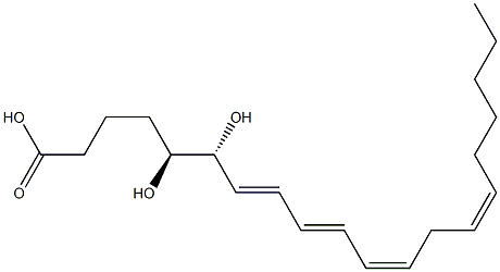 (5S,6R,7E,9E,11Z,14Z)-5,6-Dihydroxy-7,9,11,14-icosatetraenoic acid Struktur