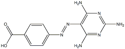 p-[(2,4,6-トリアミノ-5-ピリミジニル)アゾ]安息香酸 化学構造式