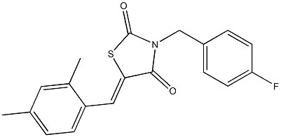 3-(4-Fluorobenzyl)-5-(2,4-dimethylbenzylidene)thiazolidine-2,4-dione Structure