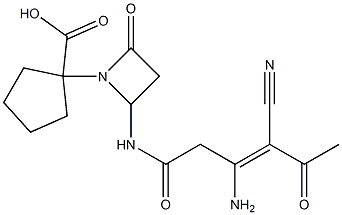 1-[2-Oxo-4-[(3-amino-4-cyano-5-oxo-3-hexenoyl)amino]azetidin-1-yl]cyclopentane-1-carboxylic acid Struktur