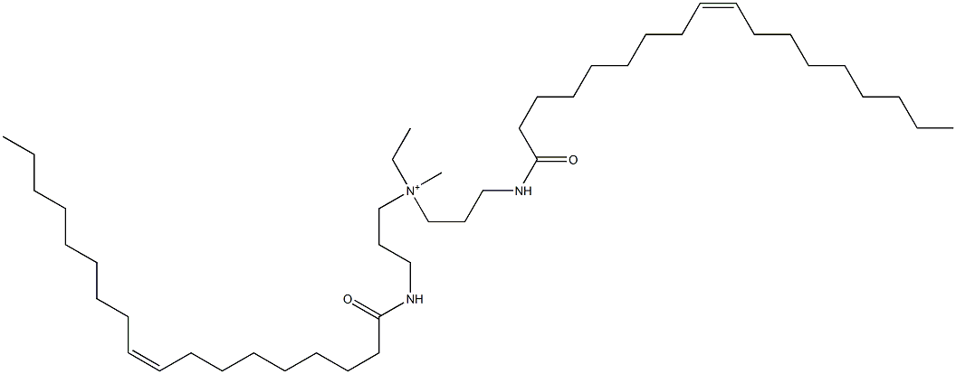 N-Ethyl-N-methyl-3-[[(Z)-1-oxo-9-octadecenyl]amino]-N-[3-[[(Z)-1-oxo-9-octadecenyl]amino]propyl]-1-propanaminium Structure
