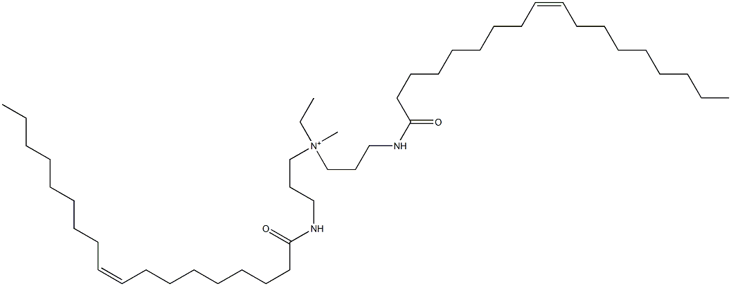 N-エチル-N-メチル-3-[[(Z)-1-オキソ-9-オクタデセニル]アミノ]-N-[3-[[(Z)-1-オキソ-9-オクタデセニル]アミノ]プロピル]-1-プロパンアミニウム 化学構造式