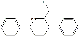3,6-ジフェニルピペリジン-2-メタノール 化学構造式