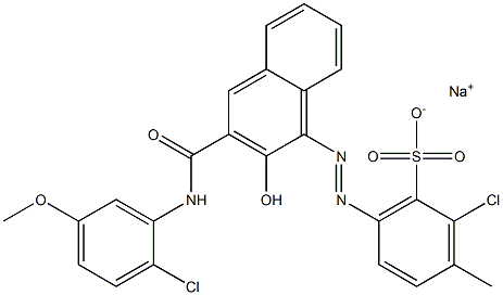 2-Chloro-3-methyl-6-[[3-[[(2-chloro-5-methoxyphenyl)amino]carbonyl]-2-hydroxy-1-naphtyl]azo]benzenesulfonic acid sodium salt