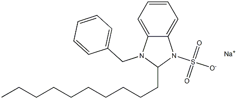 1-Benzyl-2-decyl-2,3-dihydro-1H-benzimidazole-3-sulfonic acid sodium salt Struktur