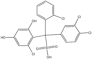 (2-Chlorophenyl)(3,4-dichlorophenyl)(6-chloro-2,4-dihydroxyphenyl)methanesulfonic acid