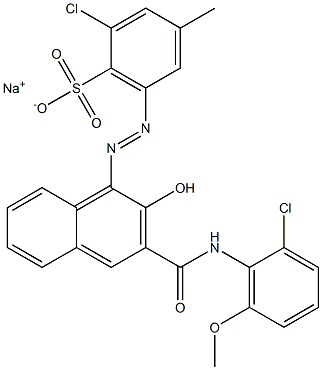 2-Chloro-4-methyl-6-[[3-[[(2-chloro-6-methoxyphenyl)amino]carbonyl]-2-hydroxy-1-naphtyl]azo]benzenesulfonic acid sodium salt