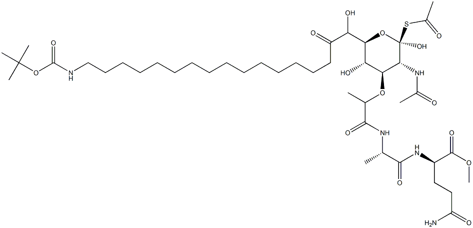 N2-[N-[N-Acetyl-1-(acetylthio)-6-[16-[[(tert-butoxy)carbonyl]amino]hexadecanoyl]muramoyl]-L-alanyl]-D-glutamine methyl ester