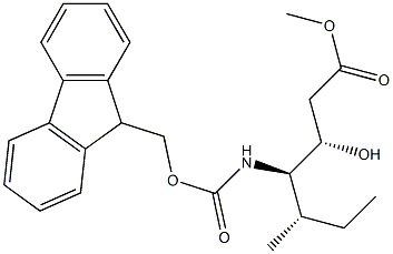 (3S,4R,5S)-5-Methyl-4-(9H-fluoren-9-ylmethoxycarbonyl)amino-3-hydroxyheptanoic acid methyl ester Structure