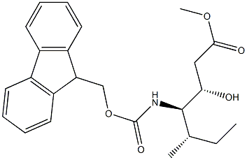 (3S,4R,5S)-5-Methyl-4-(9H-fluoren-9-ylmethoxycarbonyl)amino-3-hydroxyheptanoic acid methyl ester 结构式