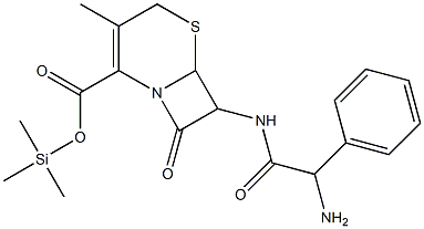 7-(2-アミノ-2-フェニルアセチルアミノ)-3-メチル-8-オキソ-5-チア-1-アザビシクロ[4.2.0]オクタ-2-エン-2-カルボン酸トリメチルシリル 化学構造式